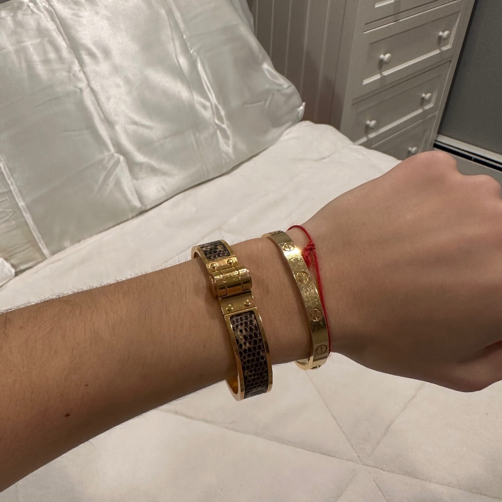 Hermes Gold Snakeskin Bracelet
